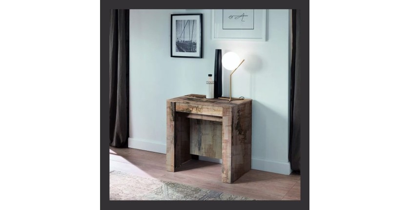 Console extensible, Collection NOSOL, couleur chêne foncé, dimensions 54x78cm