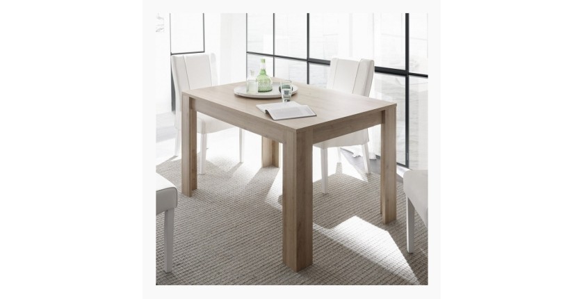 Table 180x90, Collection ZEFIR, coloris chêne clair, idéal pour votre salle à manger