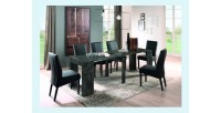 Console extensible, Collection NOSOL, couleur gris effet marbre brillant, dimensions 54x78cm