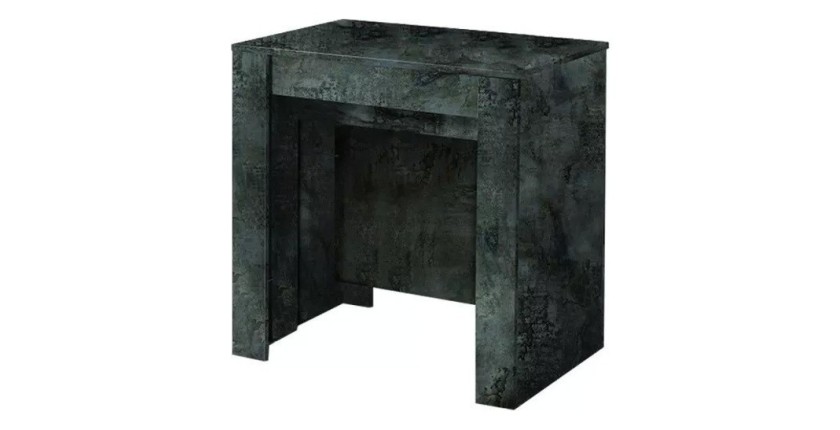 Console extensible, Collection NOSOL, couleur gris effet marbre brillant, dimensions 54x78cm