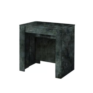Console extensible, Collection NOSOL, couleur gris effet marbre brillant, dimensions 54x78cm