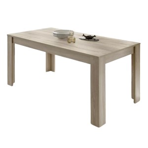 Table 137x90cm avec pieds en bois, Collection SHOW, coloris chêne clair