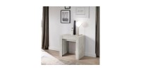Console extensible, Collection NOSOL, couleur blanc effet bois, dimensions 54x78cm