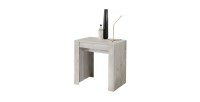 Console extensible, Collection NOSOL, couleur blanc effet bois, dimensions 54x78cm