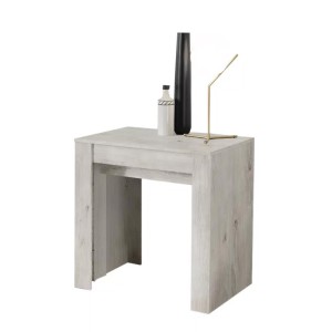 Console extensible, Collection NOSOL, couleur blanc effet bois, dimensions 54x78cm