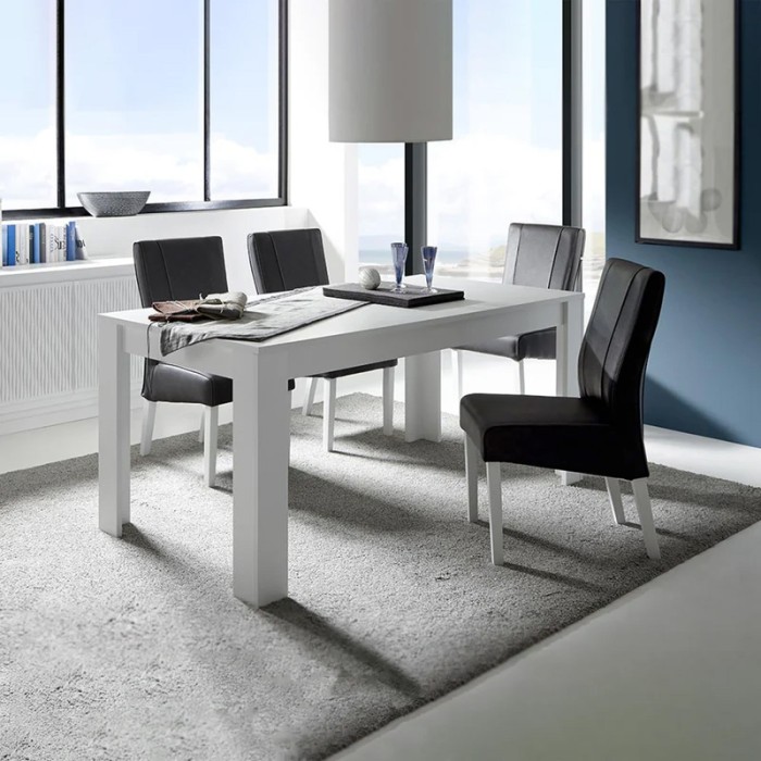 Tavolo allungabile 137x90, Collezione FALL, colore bianco lucido
