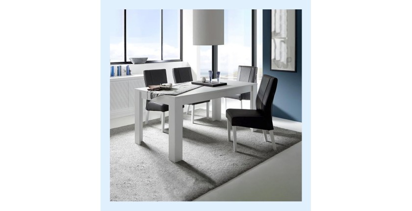 Table extensible 137x90, Collection FALL, couleur blanc laqué brillant
