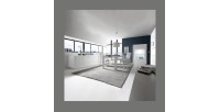 Table extensible 137x90, Collection FALL, couleur blanc laqué brillant