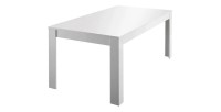 Table extensible 137x90, Collection FALL, couleur blanc laqué brillant