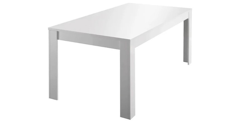 Table extensible 137x90, Collection FALL, couleur blanc laqué brillant
