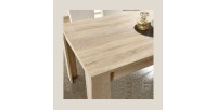 Table extensible jusqu'à 220x90, Collection ZEFIR, coloris chêne clair.