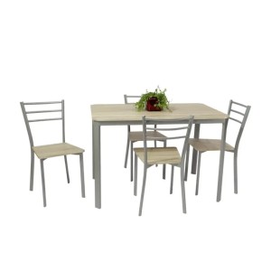 Table de cuisine et salle à manger + 4 chaises ATHENES gris et sonoma.