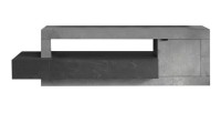 TV-Möbel 1 Tür 1 Schublade Kollektion DOMI. Betoneffekt und anthrazitgrau, ideal für ein Design-Wohnzimmer.