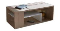 Salontafel MELINA eiken en wit - Modern design - 111 x 41 x 50 cm
