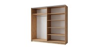 Schwebetürenschrank mit Spiegel - 150 cm - Eichenfarbe - Kollektion ARSALA