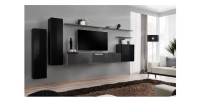 Ensemble de meubles de salon collection SWITCH I design, coloris noir et gris brillant.