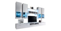 Composition de meubles TV design collection SAGA. Coloris blanc