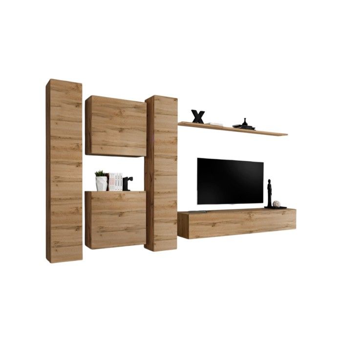 Ensemble de meubles design de salon SWITCH VI. Coloris chêne Wotan.