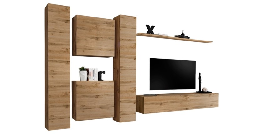 Ensemble de meubles design de salon SWITCH VI. Coloris chêne Wotan.