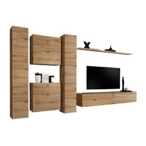 Ensemble de meubles design de salon SWITCH VI. Coloris chêne Wotan.