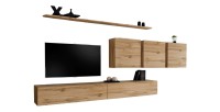 Ensemble meuble salon SWITCH VII design, coloris chêne Wotan.