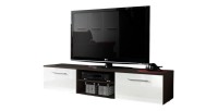 Meuble TV design collection BONOO 180 cm. Coloris wenge et blanc.