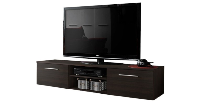 Meuble TV design collection BONOO 180 cm. Coloris wenge.