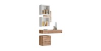 Eingangsmöbel TORTH 3 - Komplettset - Farbe Eiche und Weiß - Modernes und funktionales Design