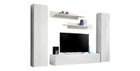 Meuble TV FLY A1 design, coloris blanc brillant. Meuble suspendu moderne et tendance pour votre salon.