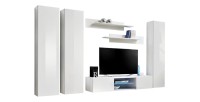 Ensemble Meuble TV FLY P1 avec LED. Coloris blanc. Meubles suspendus design pour votre salon.
