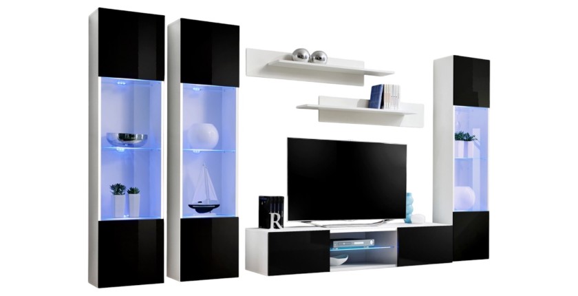 <h1>TV-Möbel Set FLY P3 mit LED – Weiß und Schwarz – Hängendes Designermöbel für Ihr Wohnzimmer</h1>