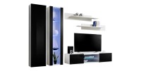 <h1>TV-Möbel Set FLY O4 – LED – Weiß und Schwarz – Hängendes Designmöbel – Modernes Wohnzimmer</h1>