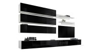 Ensemble de meubles suspendus collection FLY J1 . Coloris blanc et noir.