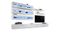 Ensemble de meubles suspendus avec LEDS collection FLY J2. Coloris blanc.