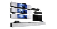 Ensemble de meubles suspendus avec LEDS collection FLY J3. Coloris noir et blanc.