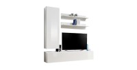 Meuble TV FLY H1 design, coloris blanc brillant. Meuble suspendu moderne et tendance pour votre salon.