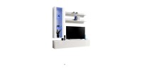 Meuble TV FLY H2 design, coloris blanc brillant. Meuble suspendu moderne et tendance pour votre salon.