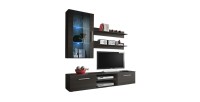 Meuble TV GALINO E design, coloris wengé. Meuble moderne et tendance pour votre salon.
