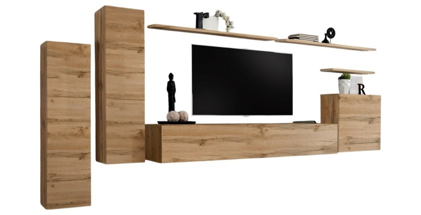Wohnzimmermöbel-Set aus der Kollektion SWITCH I, Design in Wotan-Eiche-Farbe.