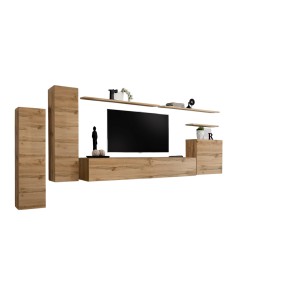 Wohnzimmermöbel-Set aus der Kollektion SWITCH I, Design in Wotan-Eiche-Farbe.