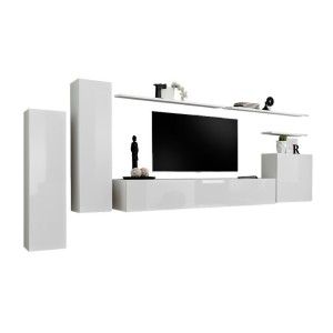 Ensemble de meubles salon collection SWITCH I design. Coloris blanc brillant.