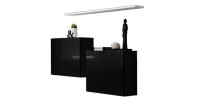 Möbelset für das Wohnzimmer SWITCH SBI – Hochglanz Schwarz und weißes Regal – Modernes Design