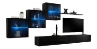 Ensemble meubles de salon SWITCH XX design, coloris noir brillant.