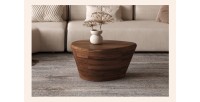 Mesa baja pequeña modelo en madera maciza colección BALI - Estilo étnico y diseño.