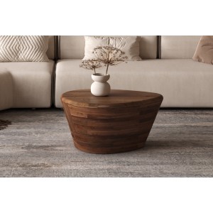 Mesa baja pequeña modelo en madera maciza colección BALI - Estilo étnico y diseño.