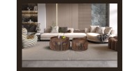 Conjunto de dos mesas bajas redondas de madera maciza colección MANGO
