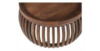 Conjunto de dos mesas bajas redondas de madera maciza colección MANGO