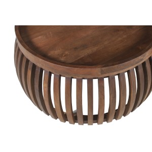 Conjunto de dos mesas bajas redondas de madera maciza colección MANGO