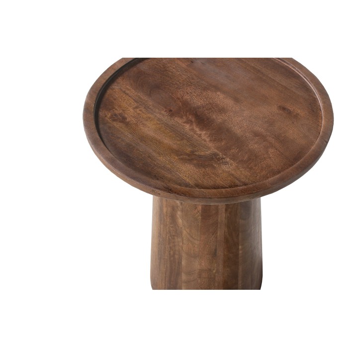 Tavolino rotondo in legno massiccio collezione JAKARTA - Stile etnico e design - Diametro 45cm