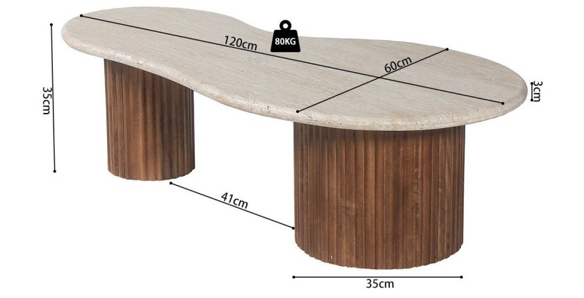 Tavolino basso in legno massiccio collezione DELHI - Stile etnico e design